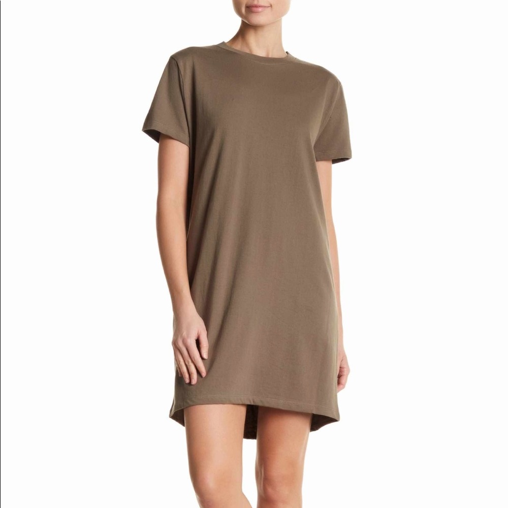 RDI T Shirt D-Ring Back Dress Olive S Tunic Open Back Short Sleeve Khaki